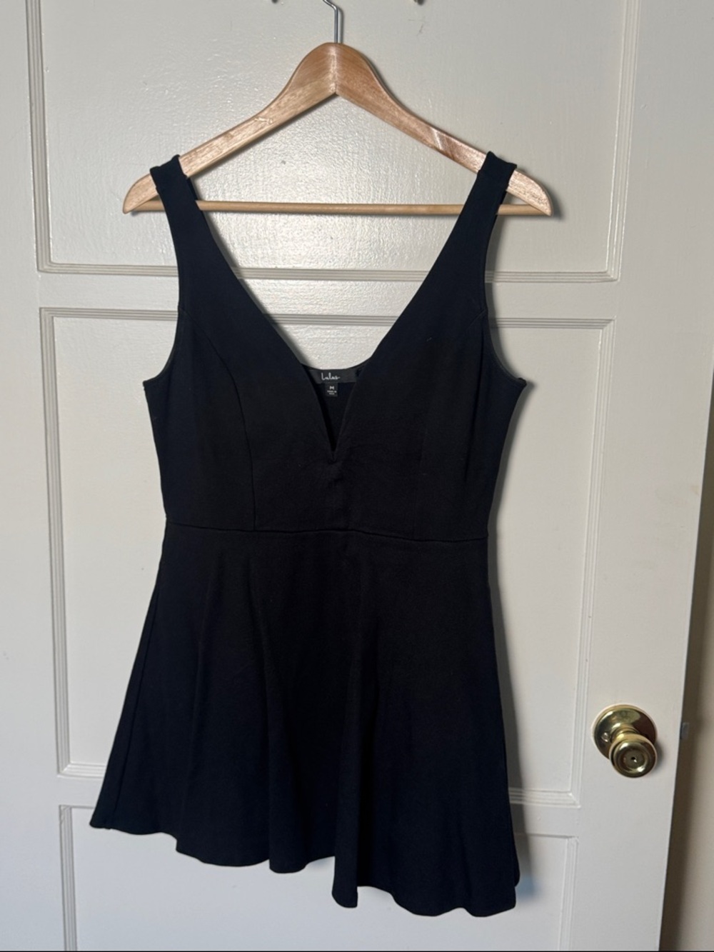 Classic Black V-Neck Sleeveless Dress by Unknown Brand